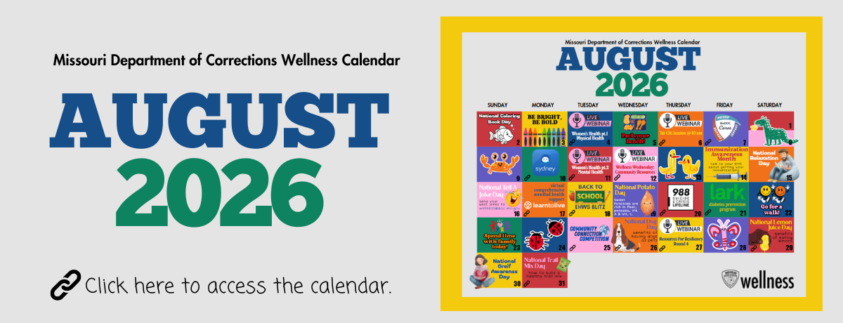 Slider image with a miniature version of the DOC Wellness calendar