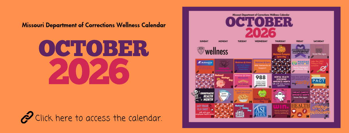 Colorful banner depicting a small image of an October events calendar. 