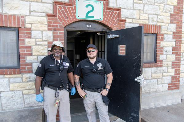 Algoa Correctional Center officers outside housing unit 2