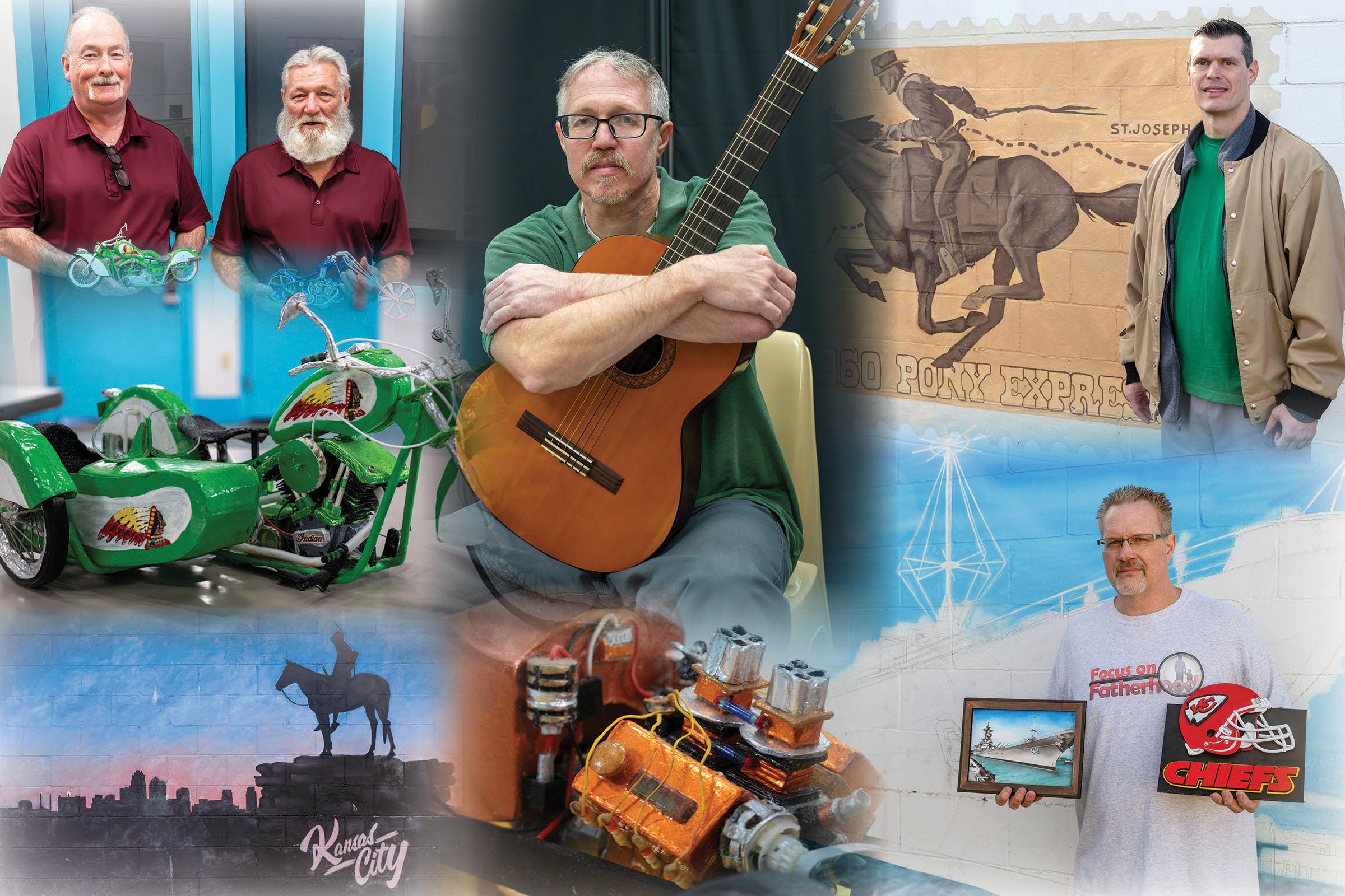 Collage of DOC residents and their art