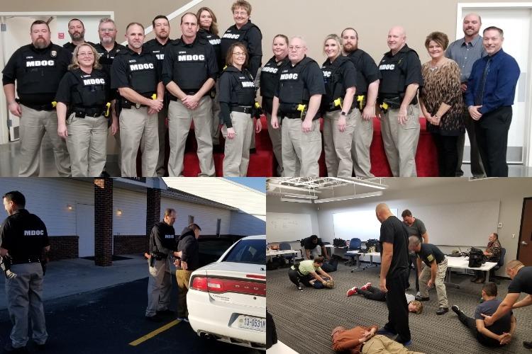 Group of officers being trained in conducting arrests
